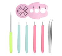 SAVITA 7 Pièces Quilling Papier Outils, Quilling Accessoires Kit, avec Pointe en Acier Inoxydable Outil à Rouler Les Fleurs Entraîneur de Curling Pince à Épiler pour Papier Cartonné Bricolage