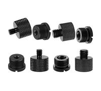 SAVITA 8 Pièces Adaptateur Filetage Micro, 3/8 Femelle vers 5/8 Mâle et 3/8 Mâle vers 5/8 Femelle, 5/8 Femelle vers 1/4 Mâle et 5/8 Mâle vers 1/4 Femelle Adaptateur pour Pied de Microphone (Noir)