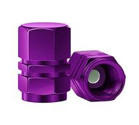 SAVITA 8 Pièces Aluminium Bouchon de Valve de Remplacement Hexagonales Universelles pour Voitures, VUS, vélos, Camions, Motos | Joint étanche à l'air | À Visser, Facile à Saisir (Violet)