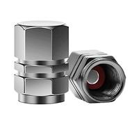 SAVITA 8 Pièces Aluminium Bouchon de Valve de Remplacement Hexagonales Universelles pour Voitures, VUS, vélos, Camions, Motos | Joint étanche à l'air | À Visser, Facile à Saisir (Argent)