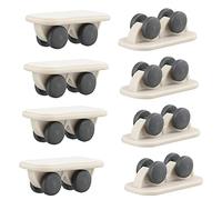 SAVITA 8 Pièces Mini Roulettes Auto-Adhésives Petit Roulettes Collant Plastique pour Meubles Bacs Chariot Table Pouf Stockage Conteneur Capacité de Charge Maximale 17.5kg (Blanc, Roue à Sens Unique)