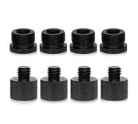 SAVITA 8pcs Ensemble Adaptateur Pas de Vis Micro, Adaptateurs pour Pied de Microphone 5/8 à 3/8, Alliage d'Aluminium Adaptateurs de Filetage Micro 3/8 à 5/8 pour Appareil Photo Trépied (Noir)