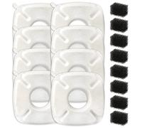 SAVITA 8pcs Filtre Éponge Fontaine Eau Chat, Transparents Éponge Filtre Fontaine avec 8 Éponges de Pré-Filtration de Rechange Filtre Fontaine Chat Compatibles avec Le Distributeur d'eau Veken 2,8L