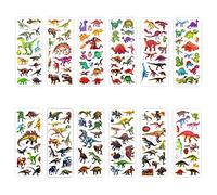 SAVITA Autocollants Dinosaure 3D Autocollants gonflés pour les enfants (300 pièces et plus), gommette Stickers, 24 feuilles autocollants pour récompense Scrapbook fête d'anniversaire à thème Dinosaur