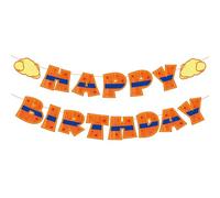 SAVITA Bannière Anniversaire Dessin Animé, Guirlande Anniversaire Anime Pré-Assemblée avec Motifs Nuage Jaune d'Étoile Rouge et Ceinture Bleue pour Décoration de Fond de Fête Aucun Bricolage Requis