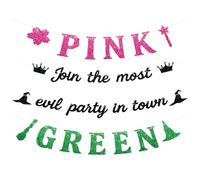 SAVITA Bannière Join the Most Evil Party in Town, Pré-Enfilée Pailletée Bannière Décoration pour Anniversaire Carnaval Soirée Entre Filles Fournitures Décoration Fête de Remise Diplôme