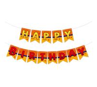 SAVITA Bannière Joyeux Anniversaire Anime, Guirlande Fanions Étoiles Préassemblée Fanions Queue d’Hirondelle Suspendus Panneau Photo Fête Dessin Animé pour Garçons Enfants Décorations Fête Thème
