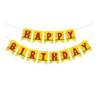 SAVITA Bannière Joyeux Anniversaire, avec un Adorable Chien Jaune de Dessin Animé Pré-Assemblée Décorations de Fête avec Confettis pour les Anniversaires D'enfants