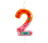 SAVITA Bougie Anniversaire Renard, Adorable Dessin Animé Bougie Numérotée Décoration de Gâteau sur le Thème des Animaux pour Fêtes d'Anniversaire Baby Showers Célébrations (Numéro 2)