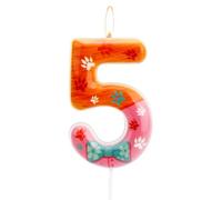 SAVITA Bougie Anniversaire Renard, Adorable Dessin Animé Bougie Numérotée Décoration de Gâteau sur le Thème des Animaux pour Fêtes d'Anniversaire Baby Showers Célébrations (Numéro 5)