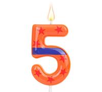 SAVITA Bougie d'Anniversaire Thème Anime, Bougie Chiffre pour Gâteau avec Ceinture Orange et Bleue et Décoration de Cupcake pour Fête Dessin Animé (5)