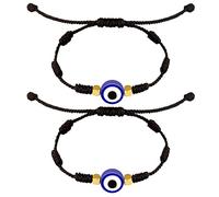 SAVITA Bracelets Mauvais Œil, Corde Mauvais Œil Fait Main Réglable Bracelet Bonne Chance Corde en Nylon pour Femmes Hommes Filles Garçons, 18 cm, Nylon