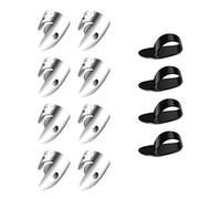 SAVITA Doigts Plectre Réglables, Mediator Guitare Comprenant 8 Pièces Acier Inoxydable Argenté Médiators Picks + 4 Pièces Guitare Pouce en Plastique pour Divers Instruments à Cordes Banjo Harpe Basse