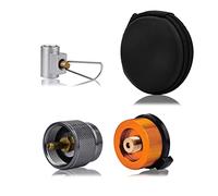 Savita Ensemble d'Adaptateur de Recharge de Gaz, 2pcs Adaptateur Recharge Bouteille de Gaz 1 pc Adaptateur Recharge Cartouche Gaz Butane avec Boîte de Rangement pour Réchaud de Camping Pique-Nique