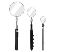 SAVITA Kit de Miroirs d'Inspection Télescopiques 3 Tailles Avec Poignée Extensible et Rétractable 3/5 / 8.5 cm Diamètre, Poignée 18,5-59,5/23,5-55/27,5-75,5 cm Petit Grand Miroir pour Cils Dentaires
