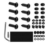 SAVITA Kit de Vis Antivol pour Plaque d'Immatriculation, Fixations de Sécurité à Vis M6 pour Plaque d'Immatriculation Assortiment Fixe en Acier Inoxydable Antivol Vis Boulons Couvercles (Noir)