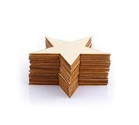 Savita Lot de 20 étoiles en bois brut pour travaux manuels et décorations, peinture et écriture pour décoration de festival de Noël