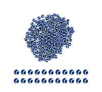 SAVITA Lot de 200 perles bleues en forme de globe oculaire en résine faites à la main pour la fabrication de bracelets, colliers, bijoux (6 mm)