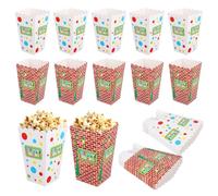 SAVITA Lot de 24 boîtes à popcorn, 2 styles, adorables boîtes à popcorn colorées de dessin animé, contenants amusants, adaptés pour garçons et filles
