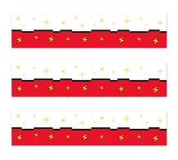 SAVITA Lot de 3 Bandes Comestibles pour Bordure Gâteau, Thème Dessin Animé Rouge et Blanc pour Décoration Gâteaux d'Anniversaire Fêtes et Projets de Bricolage