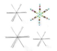 SAVITA Lot de 30 perles D27025 en fil métallique en forme de flocon de neige, 9,4 cm, 11,4 cm, 11,4 cm, 15,2 cm, pour loisirs créatifs, loisirs créatifs, décoration de fête de Noël, projets de perlage