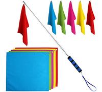 SAVITA Lot de 5 drapeaux d'entraînement pour chevaux avec mâts télescopiques de 1,6 m (cinq couleurs)