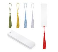 SAVITA Marque Page Acrylique, 15 Pièces Marque Page Transparent Marque Pages DIY avec Glands pour Projets de Bricolage Fabrication de Décoration de Sac à Main (5 Couleurs)