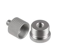 SAVITA Micro Support Adaptateur Kit Comprend 1 Adaptateur de Filetage Vis 1/4 à 5/8 1 Adaptateur de Filetage Vis 5/8 à 1/4 Adaptateur Vis de Trépied pour Microphone Support Moniteur Caméra (Argent)