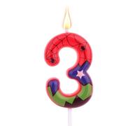 SAVITA Nombre Bougie Anniversaire Araignée, Cool Bougie Araignée Décoration de Gâteau Créative Idéale pour Garçons et Filles Fournitures pour Gâteau de Fête d'Anniversaire (Numéro 3)