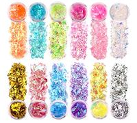 SAVITA Paillettes Irisées à Ongles Holographiques, Chunky, Résine Époxy Irrégulière pour Peinture Artisanat d'Art, Cosmétique et Festival