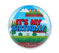 SAVITA Pin It's My Birthday, 5,8x5,8cm Rond Sur Le Thème Des Jeux Vidéo Badge Créatif pour Fête d'Anniversaire d'Enfant Ou d'Adulte