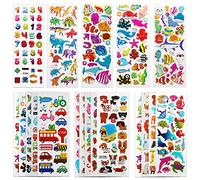 SAVITA Stickers for Kids 500+ Pack de variétés d'autocollants, Autocollants Puffy 3D Comprenant Lettres, des Chiffres, des Papillons, du Poisson, Dinosaures et Plus