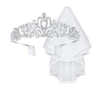 SAVITA Voile Mariée, Voile de Mariage Femme Voile de Mariage Voiles Blancs pour les Mariées Voile de Célibataire pour les Femmes Casque pour la Mariée de Mariage Bord avec Peigne pour Mariage