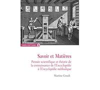 Savoir et matières - Pensées scientifiques et théorie de la connaissance