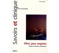 Savoirs et clinique, numéro 3 : Effroi, peur, angoisse