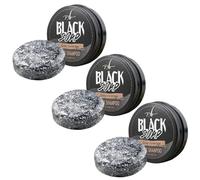 Savon à barres inverses grise, barre de cheveux de 3 PCS, 55 g de savon noir pour ingrédients naturels shampooing Les femmes et les hommes rafraîchissent le cuir chevelu ＆ restaurer brillant