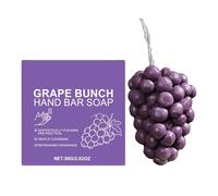 Savon À Grappes De Raisin, Nettoyant Doux, 80 G, Savon En Forme De Fruit, Barre De Lavage Des Mains, Compacte Et Légère, Pour Hommes, Femmes, Salle De Bain, Douche, Voyage, Usage Domestique