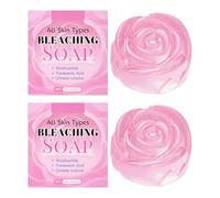 Savon à la rose - Barre corporelle douce avec un doux parfum de fleurs, savon à usage quotidien pour tous les types de peau (2pcs)