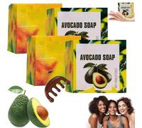 Savon à l'avocat Yamusa, Savon à l'avocat Yamusa pour les acrochordons, Savons nourrissants naturels à l'avocats - Savons de bain éclaircissants,nettoyants et hydratants,pour tous types de peau (2PCS)