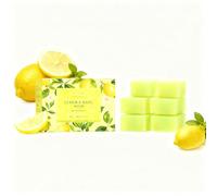 Savon à l'huile essentielle de citron au beurre de karité, nettoyant corporel rafraîchissant de pour blanchir et minimiser les pores, soulagement de la peau de poulet et barre nettoyante (6PCS)
