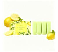 Savon à l'huile essentielle de citron au beurre de karité, nettoyant corporel rafraîchissant de pour blanchir et minimiser les pores, soulagement de la peau de poulet et barre nettoyante (4PCS)