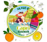 Savon à raser artisanal « Afternoon in Capri » (MMGP) - Fabriqué au Royaume-Uni - Néroli & Orange et Petitgrain - 7 beurres - Ingrédients entièrement naturels