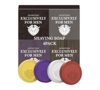Savon à raser barbe, savon à raser moustache - Savon nettoyant pour moustache 4 pièces | et protège, mousse riche, savon portable pour le toilettage des hommes, améliorez votre toilettage
