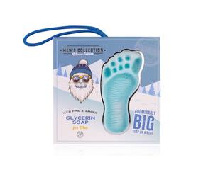 Savon Accentra avec empreinte de Yéti pour homme COLLECTION HOMME ÉDITION HIVER avec cordon bleu, coffret cadeau inclus, parfum : Pin Glacé & Ambre, cadeau homme Noël
