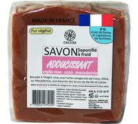 Savon adoucissant hydratant ARGILE ROSE, Coco, Macadamia, Cacao, Karité, saponifié à froid,100% naturel, artisanal, français (Lot de 1 unité)