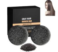 Savon anti-cheveux gris,savon noir au sésame et au ginseng,shampoing nettoyant en profondeur,savon noircissant pour che/veux et barbe,hydratant et volumateur pour un nettoyage du cuir chevelu (2 PCS)