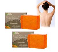 Savon au Calendula & Curcuma 2 Pièces - Nettoyant Naturel pour Visage & Corps, Pour un Teint Éclatant