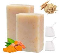 Savon au curcuma laiteux Joana, savon naturel au curcuma pour le visage et le corps, ingrédients naturels hydratants et nourrissants, savons artisanaux pour tous types de peau (2 pièces)
