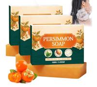 Savon au Kaki anti-nonénal pour lutter contre les odeurs des seniors, savon déodorant artisanal hydratant pour peaux matures, nettoyage profond pour hommes et femmes (3 pcs)