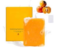 Savon au kaki, barre de savon désodorisante au kaki naturelle pour le contrôle des odeurs corporelles, nourrissante et nettoyante en douceur, convient à tous les types de peau (1pcs)